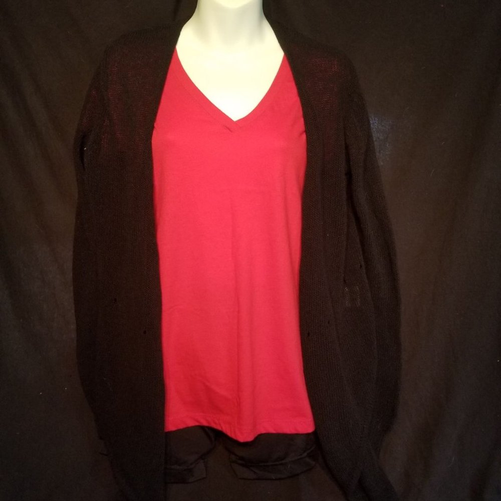 Worthington Knit Cardigan size large black